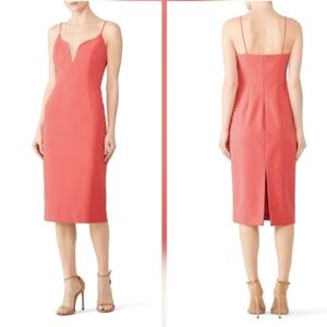 Jill Stuart Pink Deep V-Neck Sheath Sleeveless Size 8